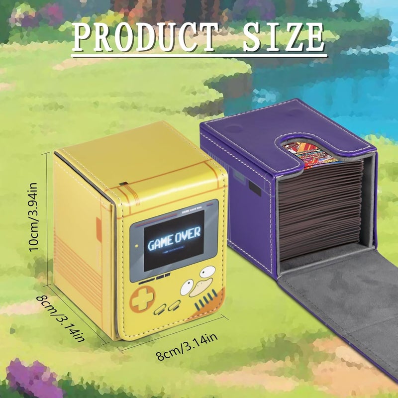 sabermaster Card Deck Box Fits for YGO MTG,100+ Card Storage Box Trading Games PU Leather Storage Premium Deck Case (Game Purple) - Image 3